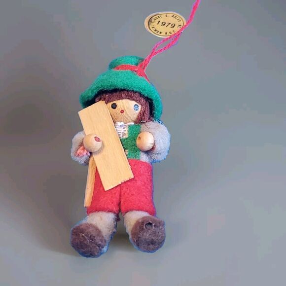 Kurt Adler Wooden Christmas Ornament 1979  Vintage Tree Decoration - Picture 1 of 7